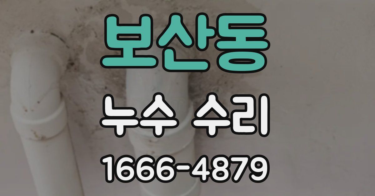 보산동 누수 수리