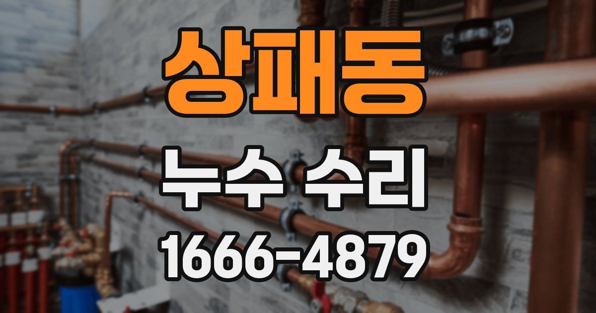 상패동 누수 수리