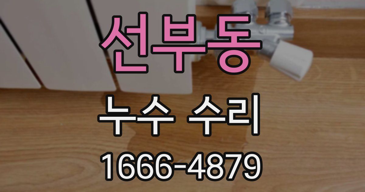 선부동 누수 수리