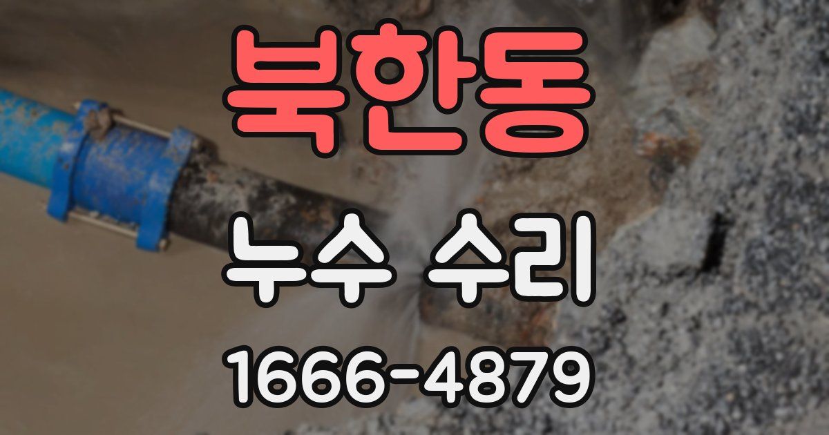북한동 누수 수리