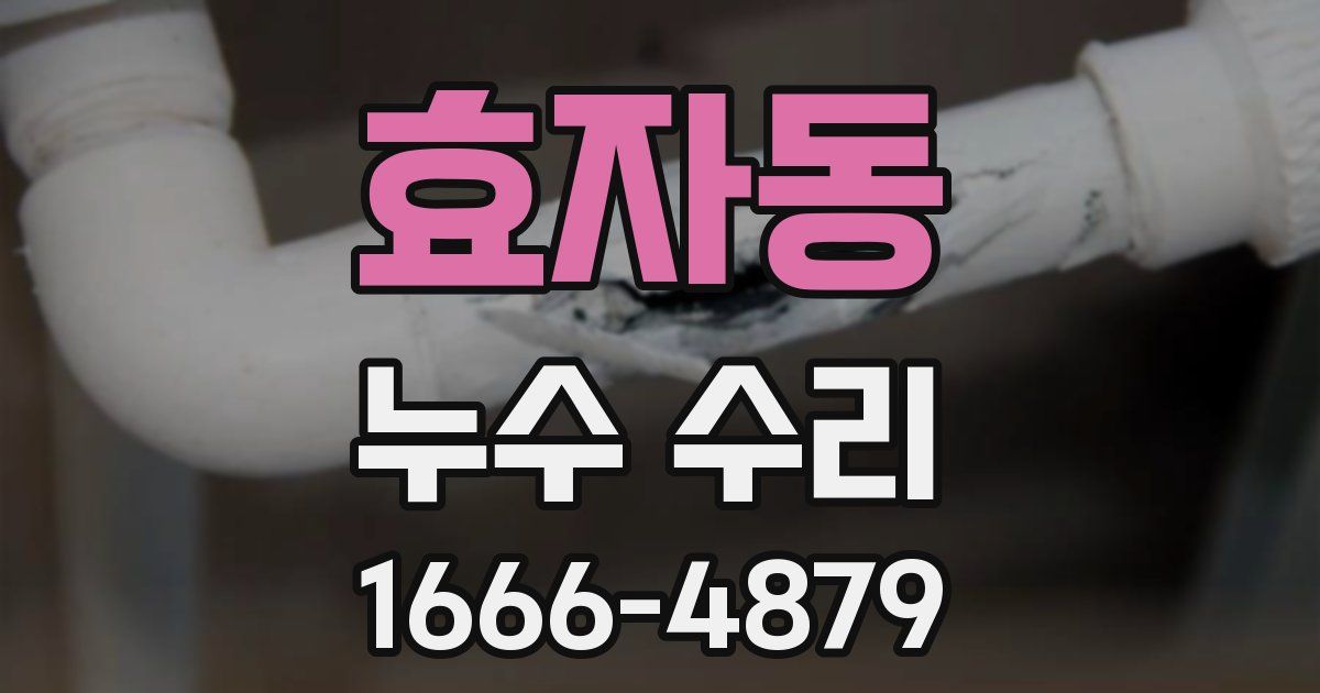 효자동 누수 수리