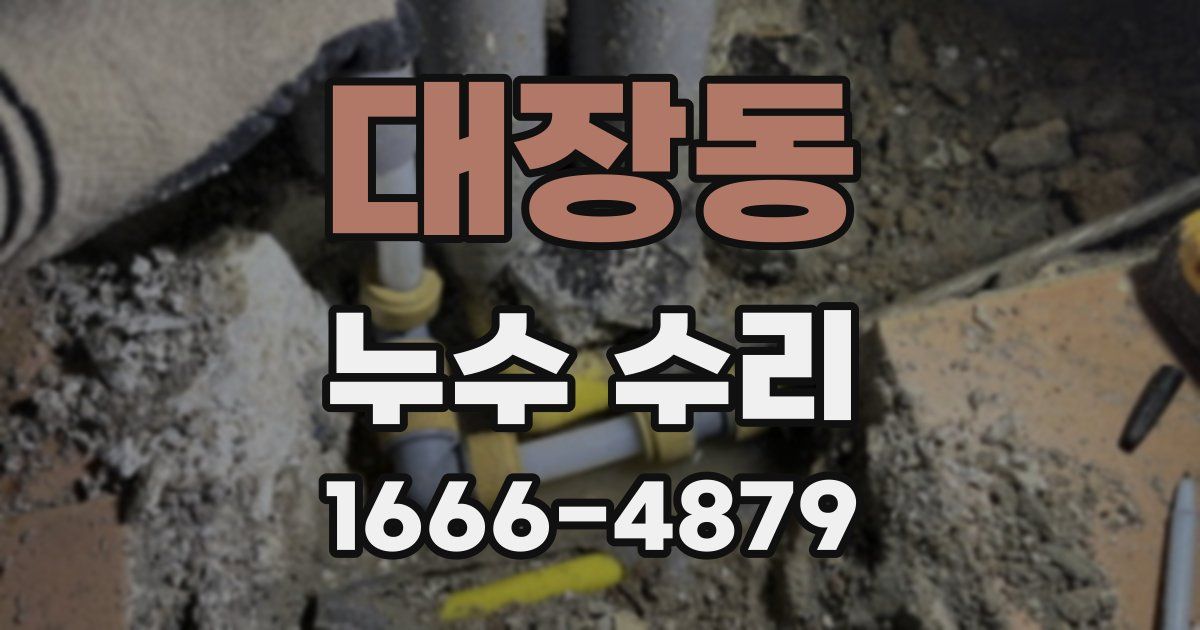 대장동 누수 수리