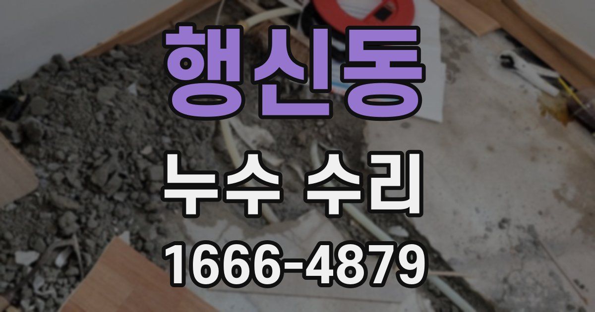 행신동 누수 수리