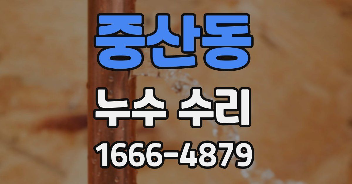 중산동 누수 수리