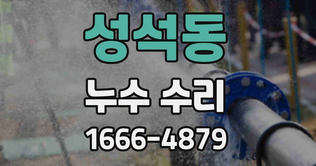 성석동 누수 수리