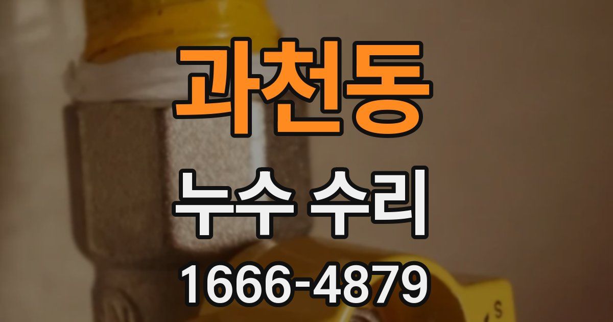 과천동 누수 수리