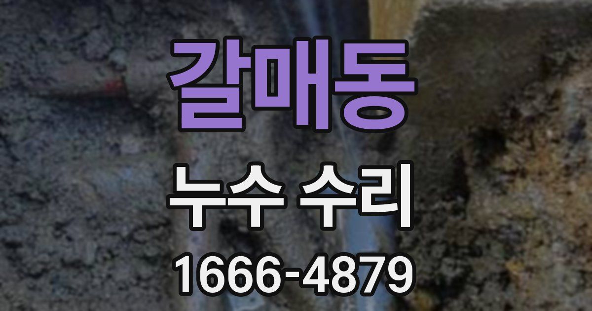 갈매동 누수 수리