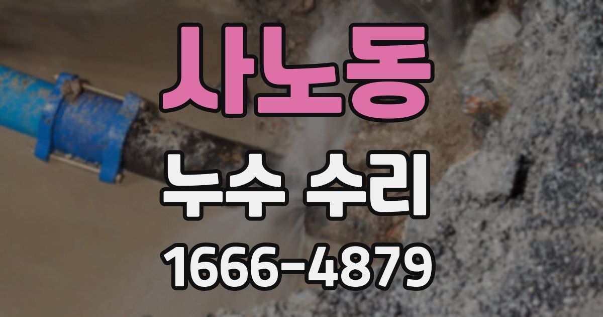 사노동 누수 수리