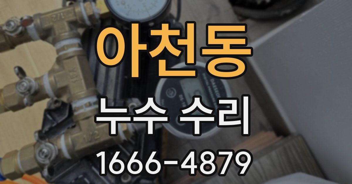 아천동 누수 수리