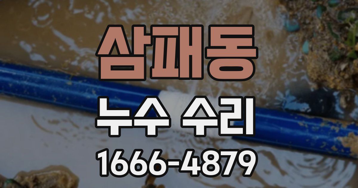 삼패동 누수 수리