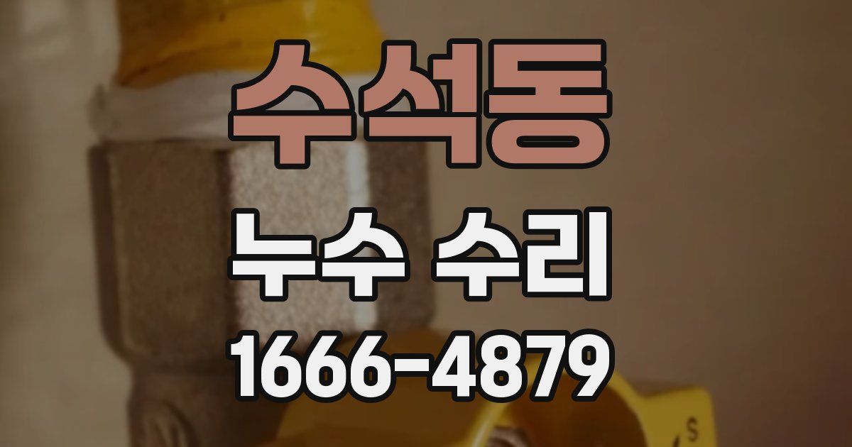 수석동 누수 수리