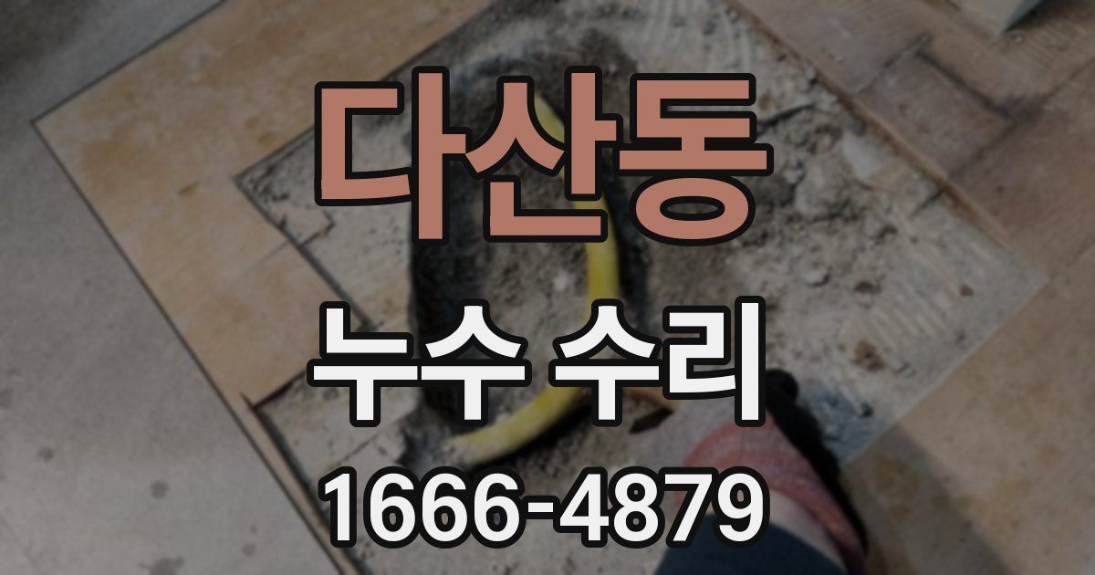 다산동 누수 수리