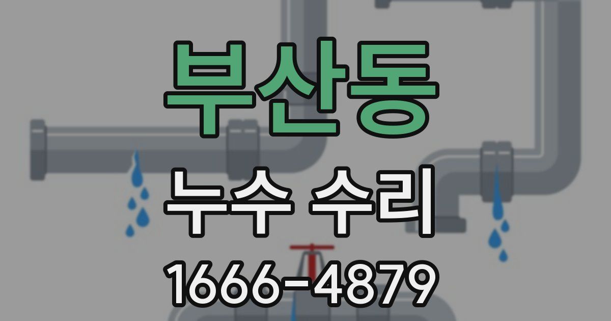 부산동 누수 수리