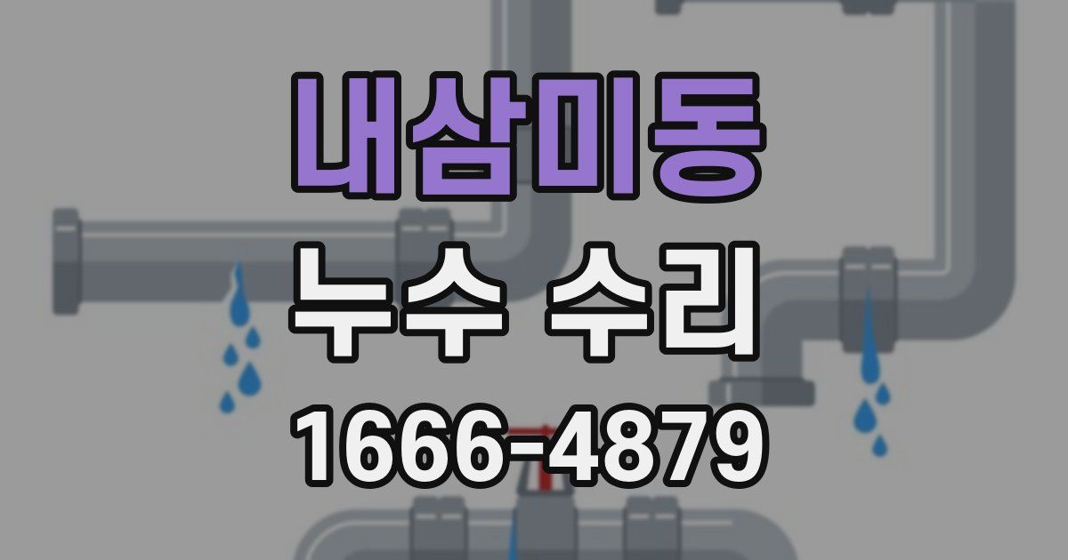 내삼미동 누수 수리