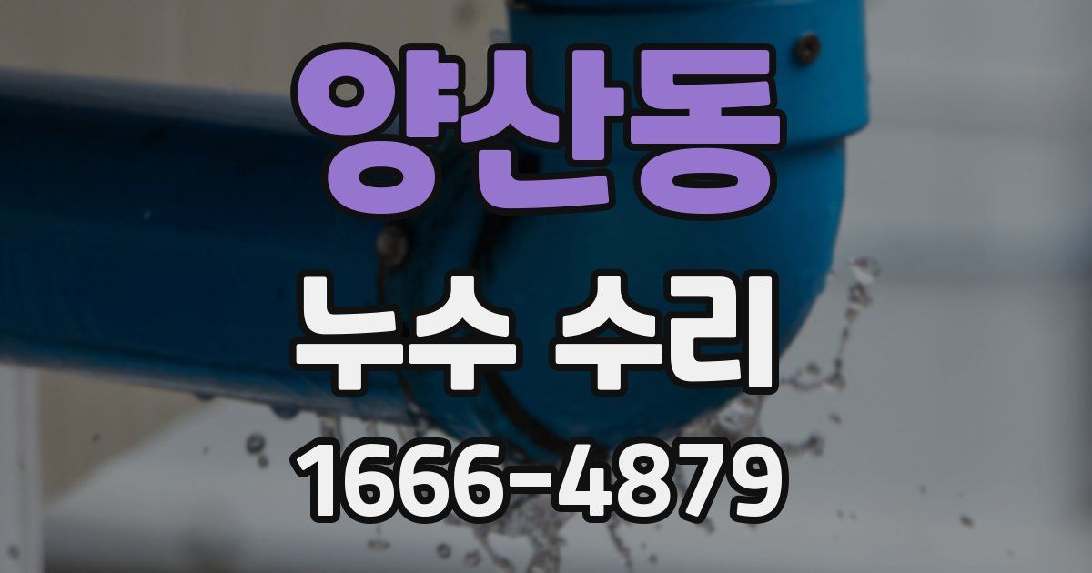 양산동 누수 수리