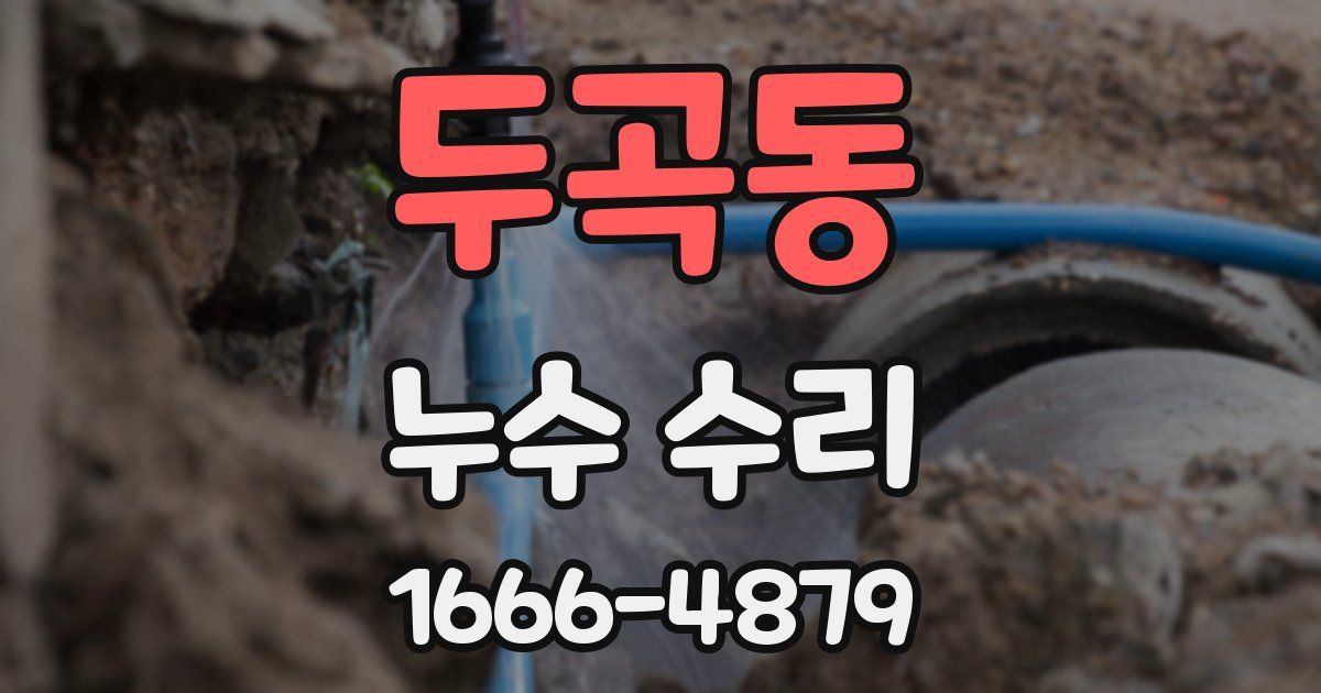 두곡동 누수 수리