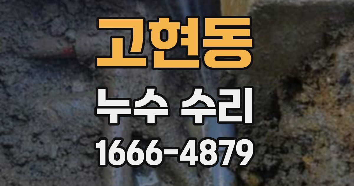 고현동 누수 수리