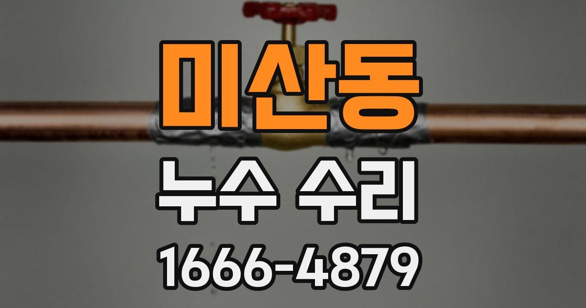 미산동 누수 수리