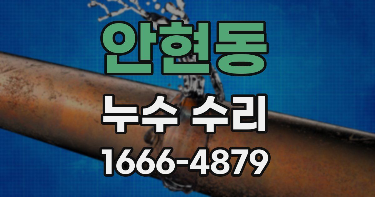 안현동 누수 수리