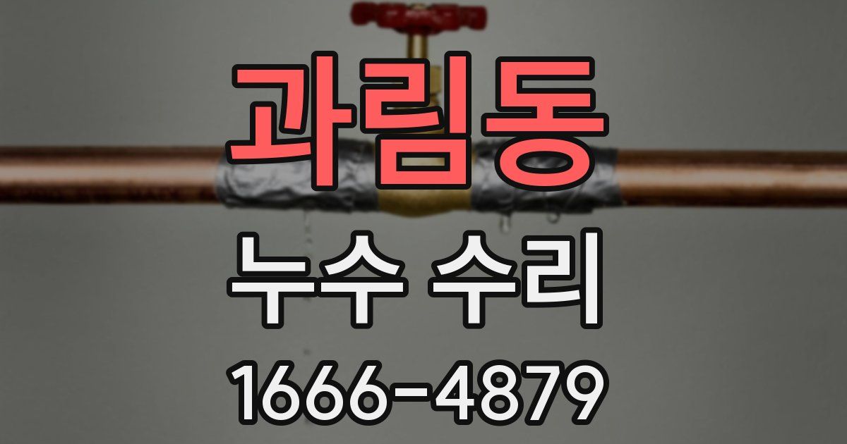 과림동 누수 수리