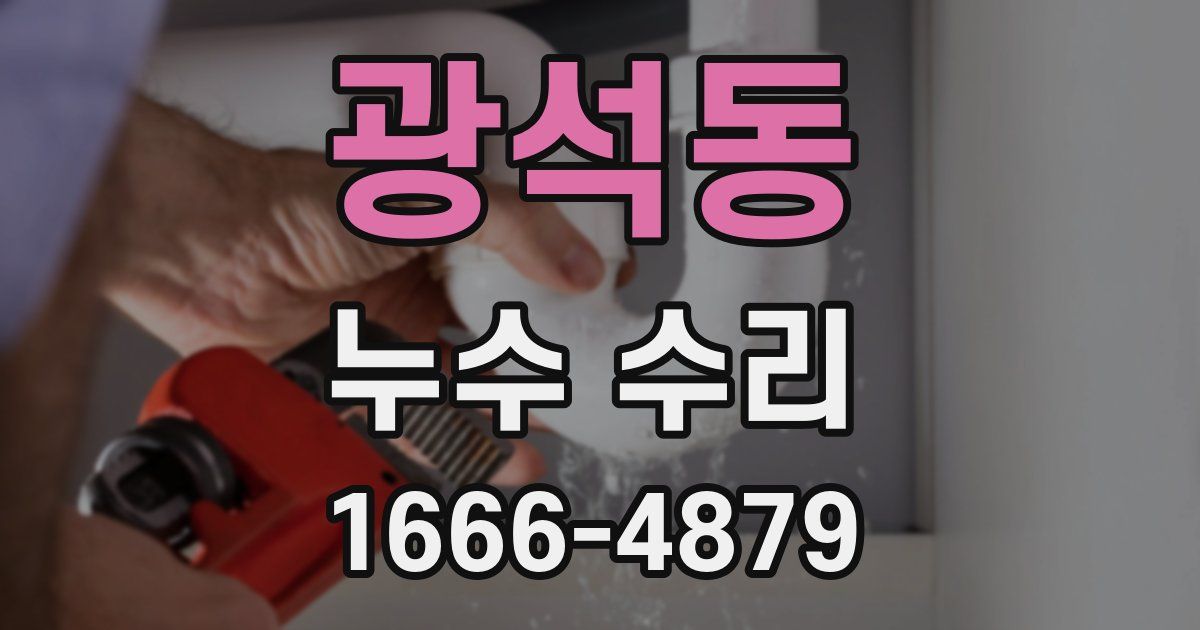광석동 누수 수리