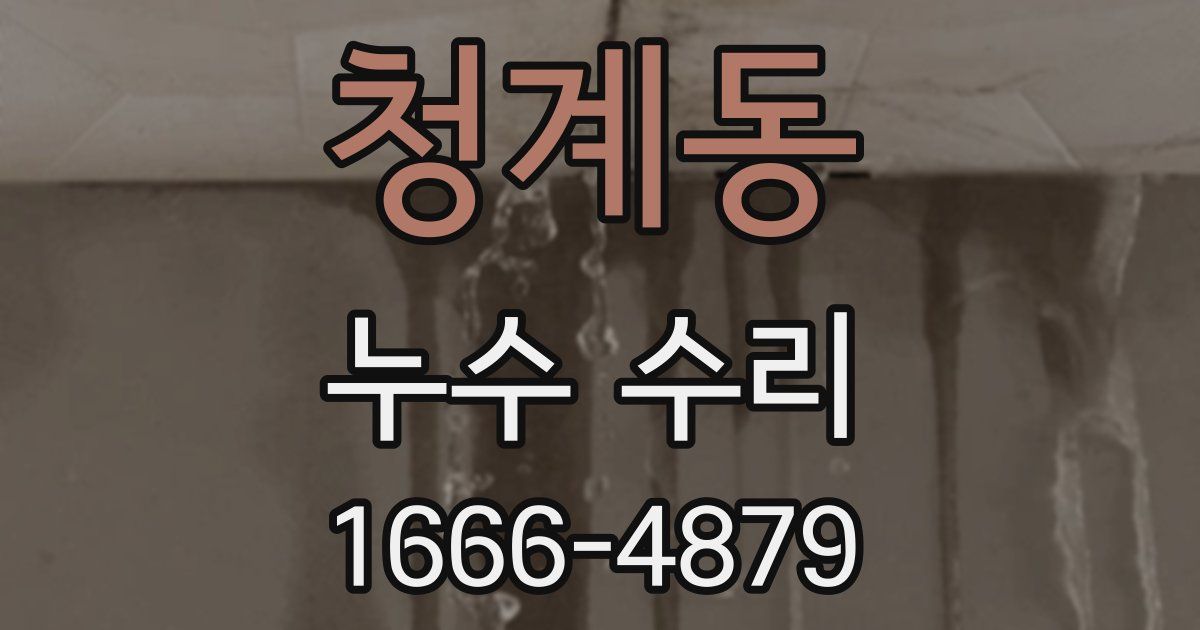 청계동 누수 수리