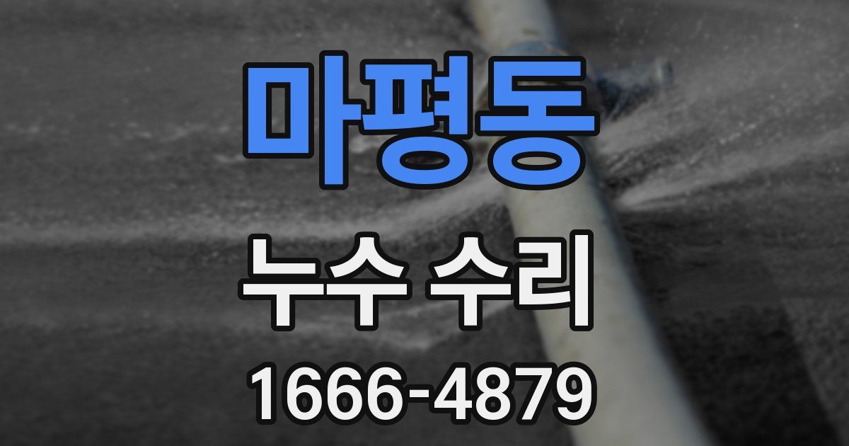마평동 누수 수리