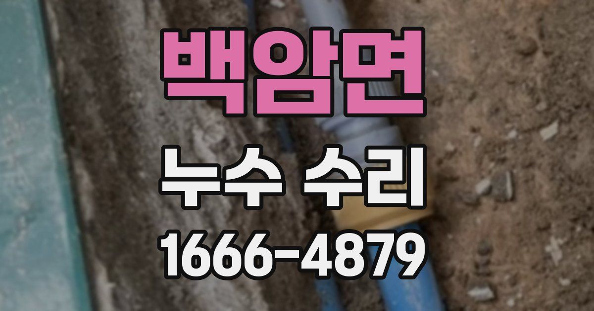 백암면 누수 수리
