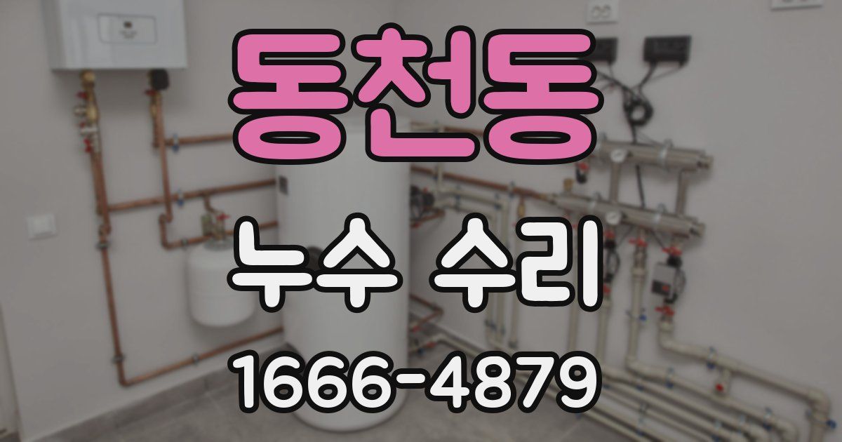 동천동 누수 수리