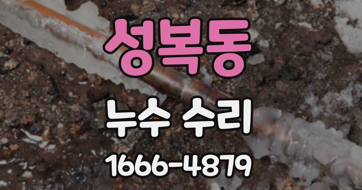 성복동 누수 수리