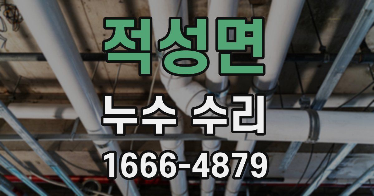 적성면 누수 수리