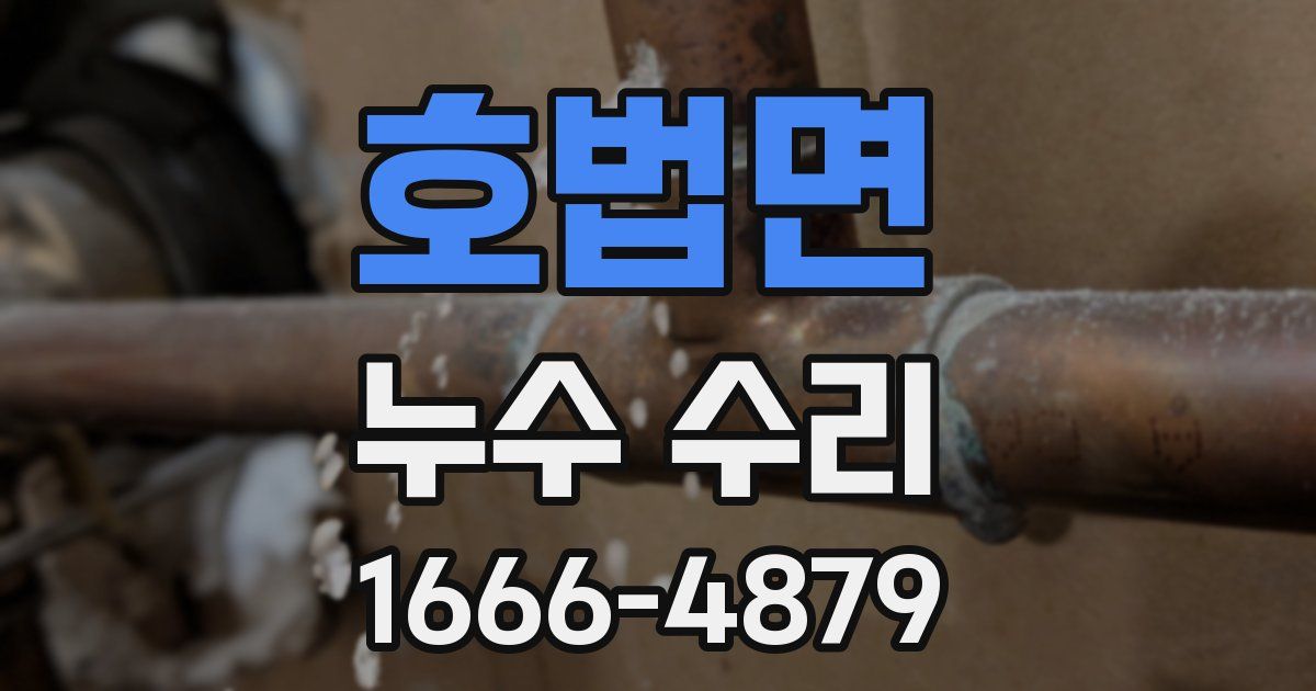호법면 누수 수리
