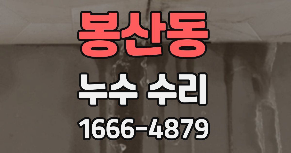 봉산동 누수 수리