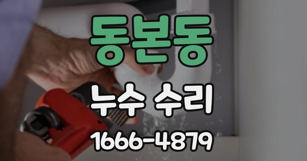 동본동 누수 수리
