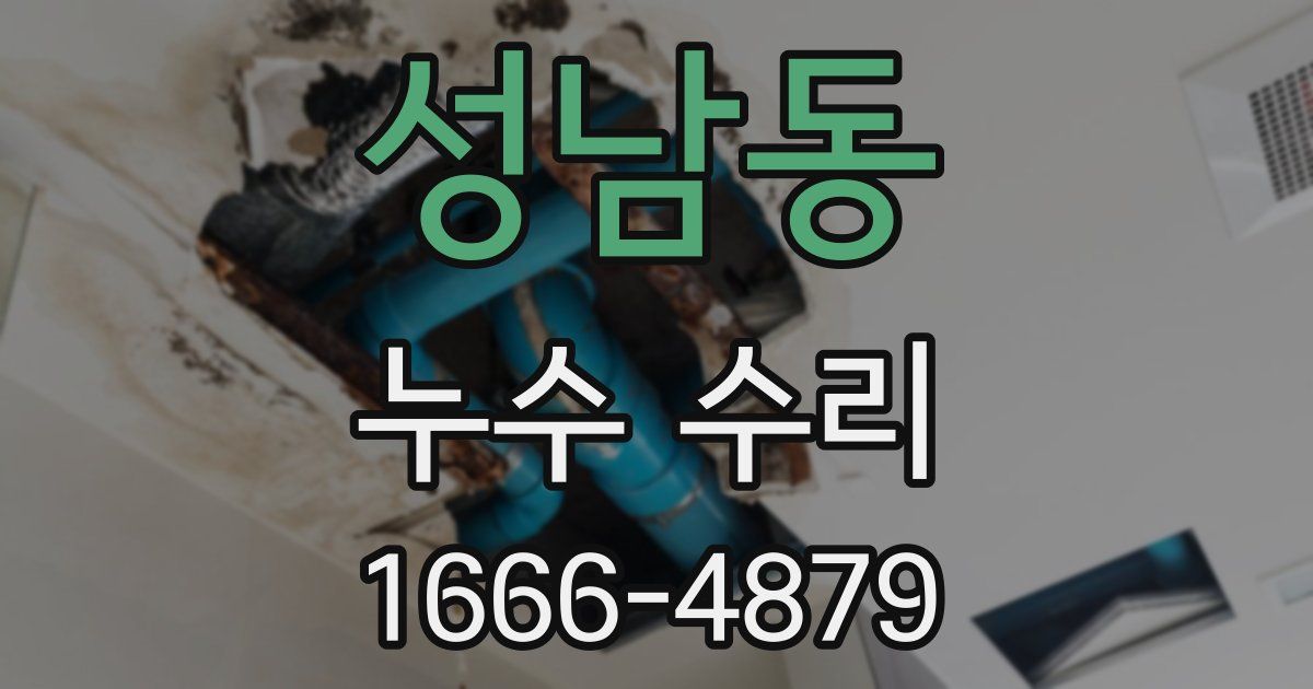 성남동 누수 수리