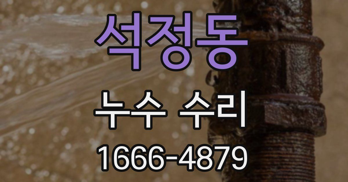 석정동 누수 수리
