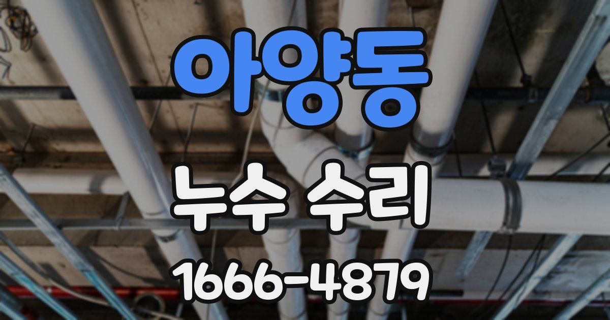 아양동 누수 수리