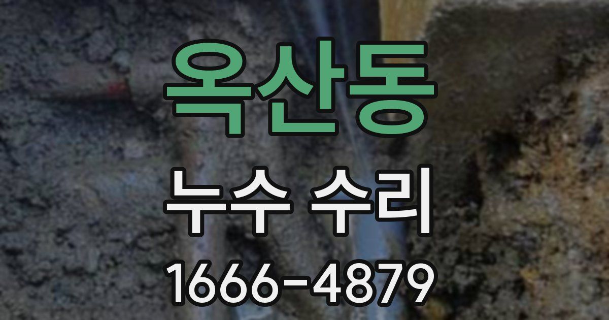 옥산동 누수 수리