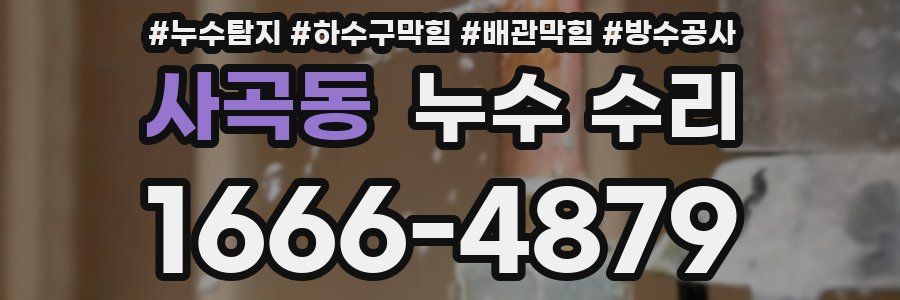 사곡동 누수 수리