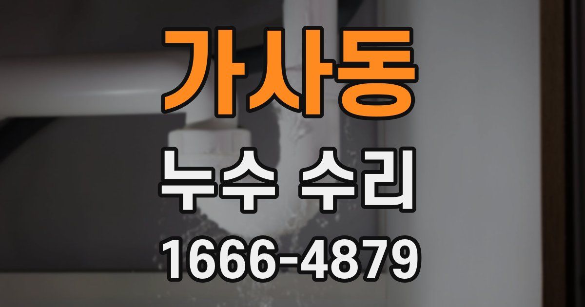 가사동 누수 수리