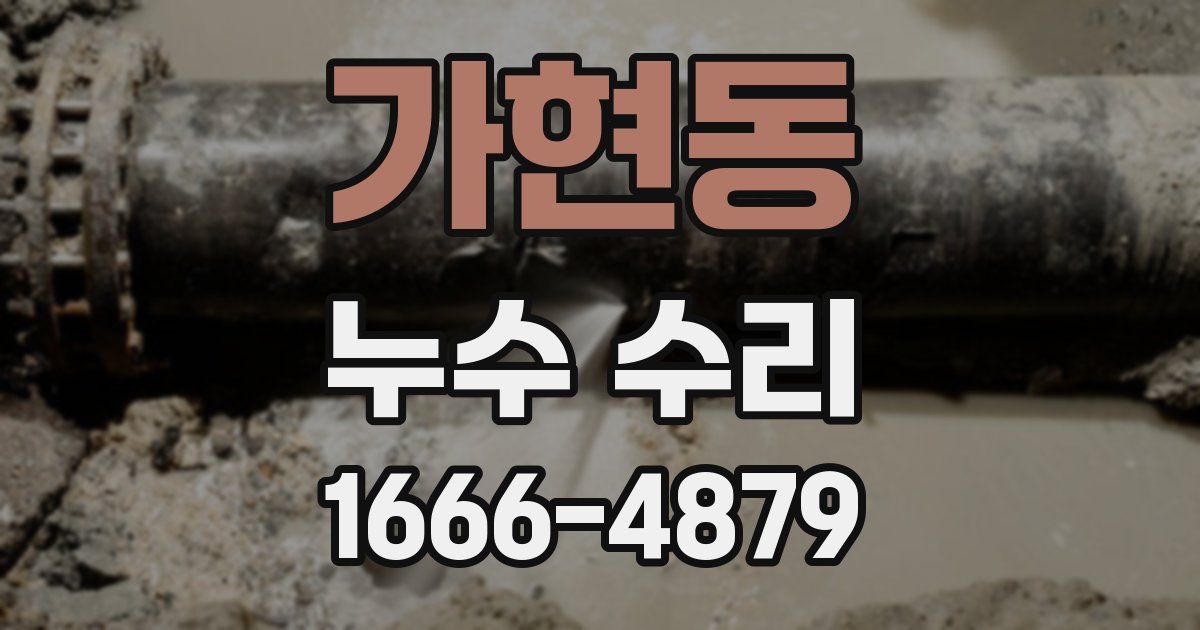 가현동 누수 수리