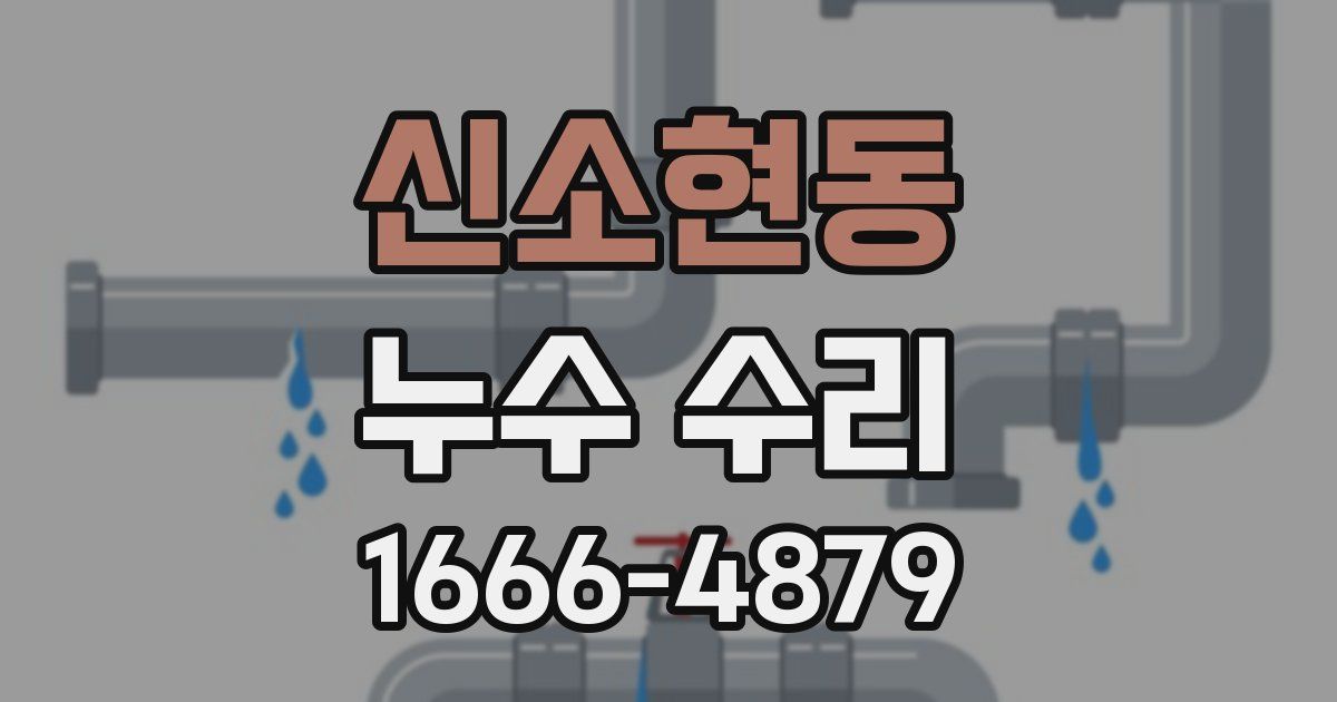 신소현동 누수 수리
