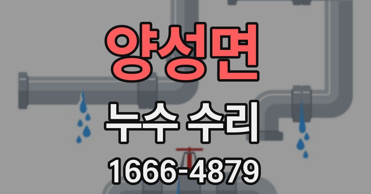 양성면 누수 수리