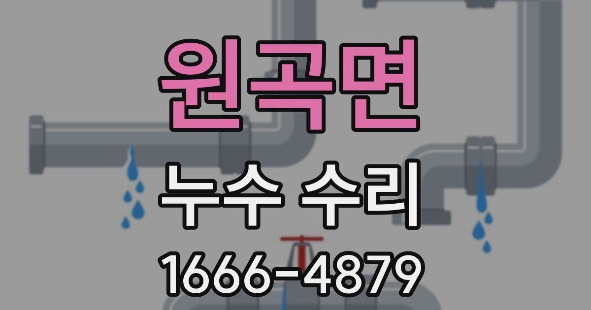 원곡면 누수 수리