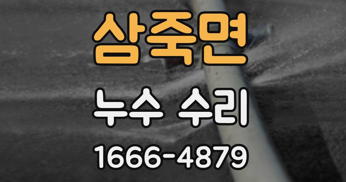 삼죽면 누수 수리