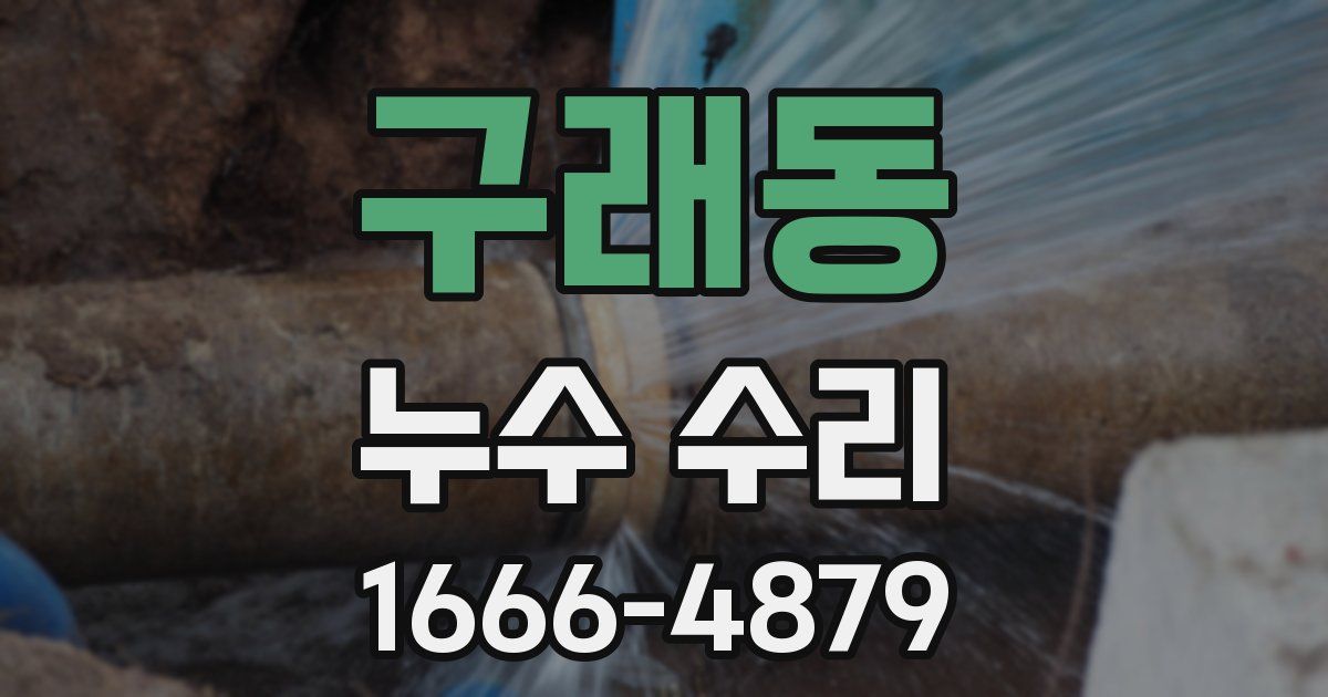 구래동 누수 수리