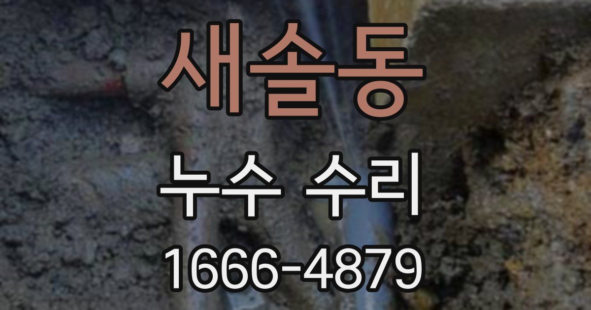 새솔동 누수 수리
