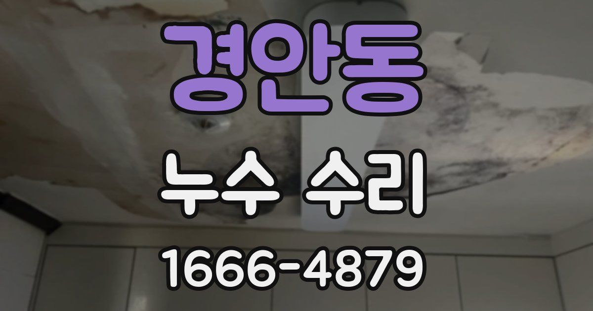 경안동 누수 수리