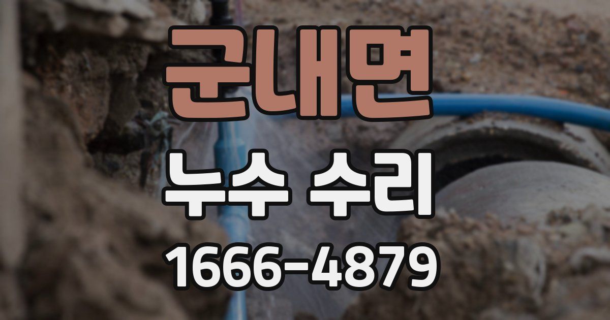 군내면 누수 수리
