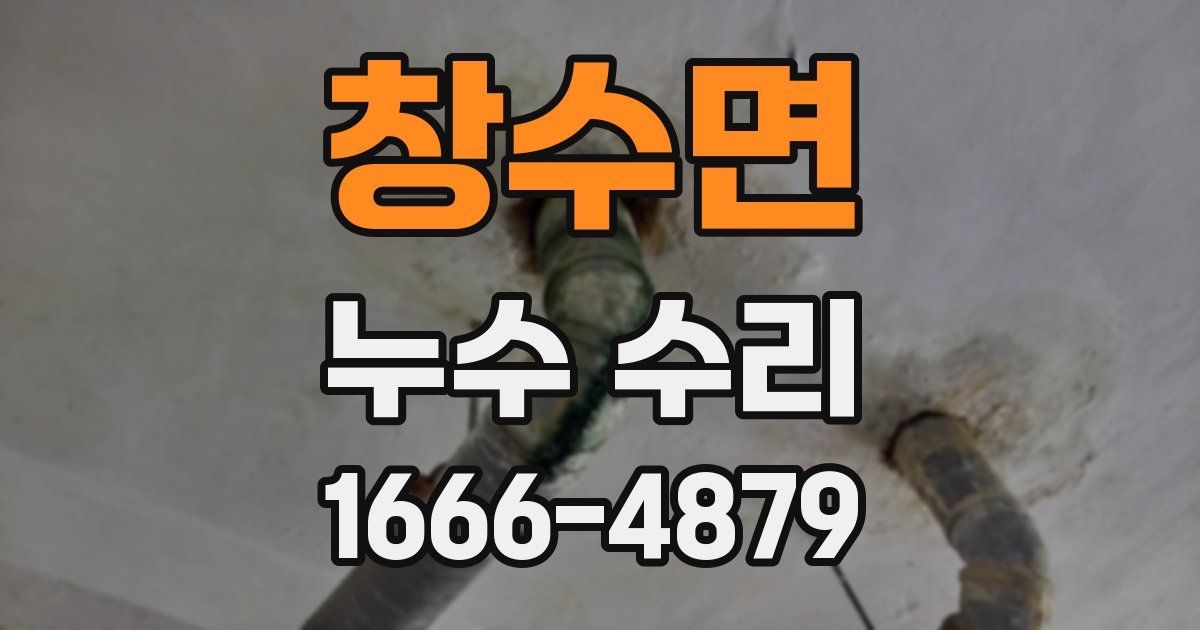 창수면 누수 수리